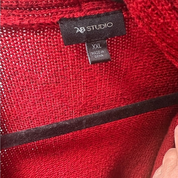 AB Studio Red Knit Sweater - Picture 4 of 7